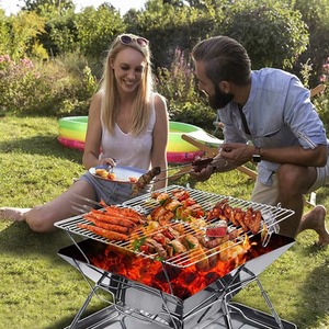 Garden Camping BBQ Fire Pit - Steel