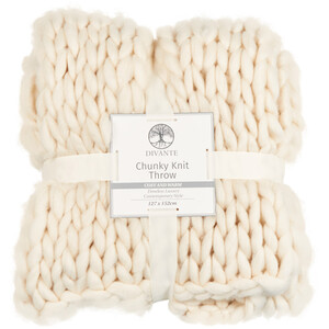 Divante Chunky Knit Throw - Ivory by Divante