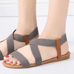 Elasticated Front Cross Strap Sandals