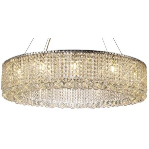 Empire 85cm Ceiling Pendant Chandelier, G9, Polished Chrome, Crystal - Polished Chrome
