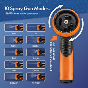 Expandable Garden Water Hose - Black / 50ft by VonHaus