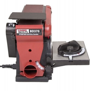 Lumberjack Belt and Disc Bench Top Sander Linisher Heavy Duty Cast Iron Base - Red by Lumberjack
