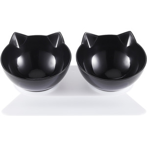 Double Bowl Slanted Cat Feeder by Livingandhome