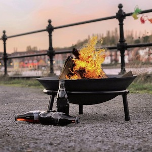 Cast Iron Fire Pit Garden Patio Heater - Black