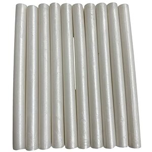 Pack of 10 Pearl White Shimmer Wax Sticks - White by Syntego