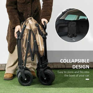 Outsunny Folding Garden Trolley Cart, 120KG Capacity, with Carry Bag by Outsunny