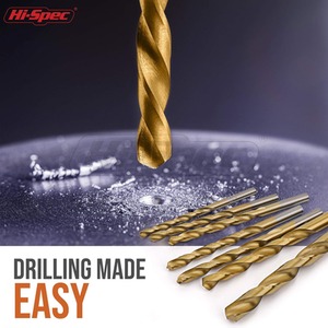 HSS Steel Drill Bit Set - Gold / 99 Piece by Hi-Spec