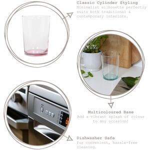 Bodega Highball Glasses - 520ml - Colour Base - Pack of 6 - Multicolour by LAV