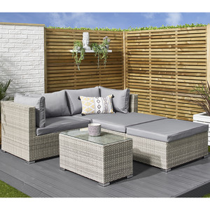 Avalon 5 Piece Rattan Sofa Set - Natural by Outdoor Essentials