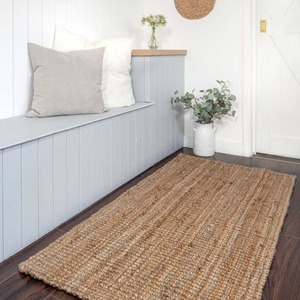 Chunky Boucle Natural Jute Rustic Area Rug by The Rug House