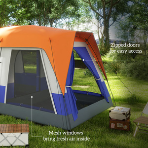 Outsunny Camping Tent with Waterproof Rainfly Screen Panels by Outsunny
