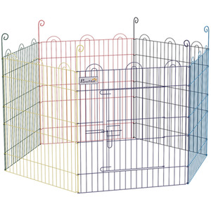Pet Playpen Crate with Six Panels - Red / 120cm by PawHut