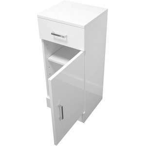 Arezzo Freestanding White Gloss Bathroom Cabinet - White