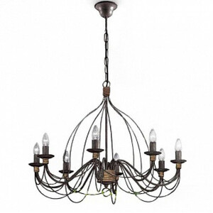 Corte 8 Light Chandelier Rust Brown Finish, E14 - Rust brown