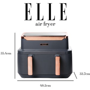 ELLE 9L Dual Air Fryer - Grey & Rose Gold / Triple Air Fryer by GRS