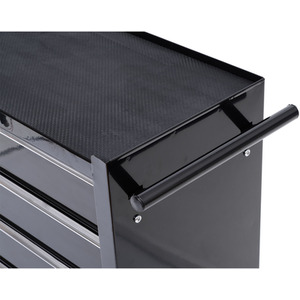HOMCOM 5 Drawer Tool Storage Cabinet - Black & Silver by HOMCOM