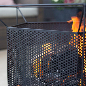 Fire Pit Steel Chiminea Log BBQ - Black