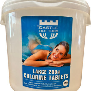 5kg Castle Hot Tubs Large Chlorine Tablets 200g - white by Castle Hot Tubs