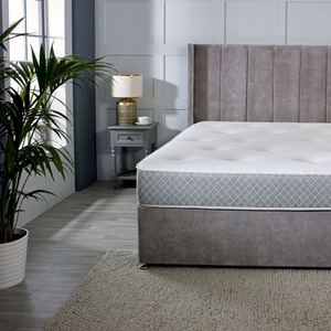 Nebraska Hand-Tufted Memory Foam with Open Coil Spring Mattress - Grey / Double by Starlight Beds