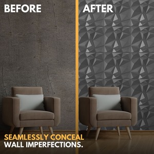 3D Wall Panels (50x50 cm) PVC Cladding Panel of Diamond Design by NOVECRAFTO