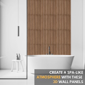 3D Wall Panels (50x50 cm) PVC Cladding Panel in 3D Fluted Line Design by NOVECRAFTO