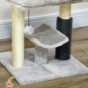 PawHut Cat Tree with Scratching Posts Bed Perch Self Groomer Toy - Grey by PawHut