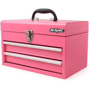 Steel Toolbox Chest with Drawers - Pink by Hi-Spec