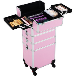 4 Tier Rolling Cosmetic Case - Pink by Yaheetech