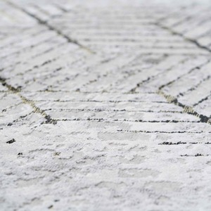 Grey Distressed Abstract Gold Geometric Motif Area Rug by The Rug House