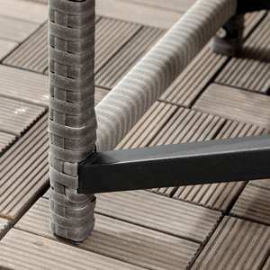 Outsunny Garden Coffee Table - Grey-'X' bar by Outsunny