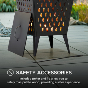 Sunjoy Steel Outdoor Fire Pit with Fire Poker - Black by Sunjoy
