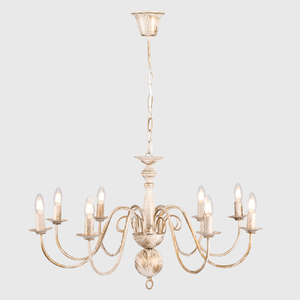 Gothica Flemish 8 Way White Distressed Ceiling Light Chandelier - White by ValueLights