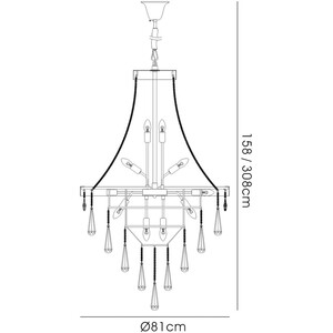 Sophia Ceiling Pendant Chandelier 17 Light Polished Chrome, Crystal - Polished Chrome