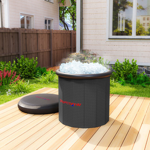 SPORTNOW 210L Ice Bath Tub Outdoor with Lid, Cover and Carry Bag - Black / 300l by SPORTNOW