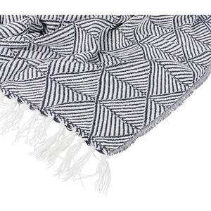 Oslo Navy Geometric Throw - Navy and White