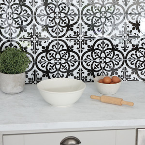 Avignon 3D Epoxy Tile Stickers - Black & White by In Home