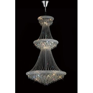 Alexandra Ceiling Pendant Chandelier 3 Tier 2Polished Chrome, Crystal - Polished Chrome
