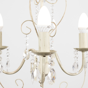 Lille 3 Way White Ceiling Light Chandelier - White by ValueLights