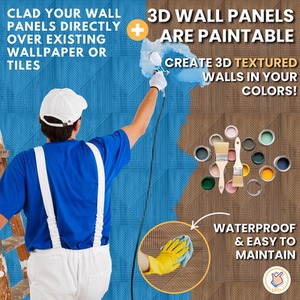 3D Wall Panels (50x50 cm) PVC Cladding Panel in Chevron Line Design by NOVECRAFTO