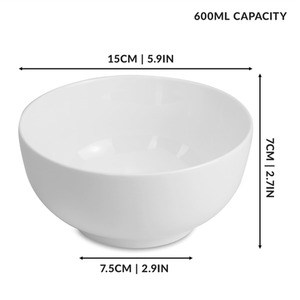 Porcelain Bowls 600ml - Set of 4 - White by Maison & White