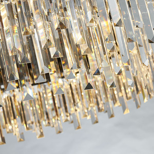 Dark Carbon and Gold Postmodern Pendant Chandelier