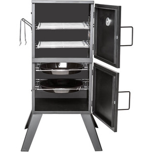 Smoker with Temperature Display - Black by tectake