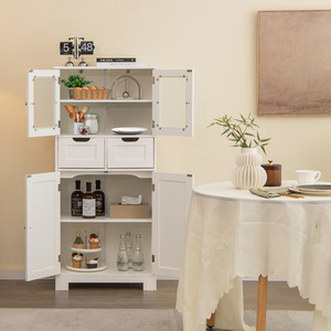 Freestanding Floor Cabinet - White by Costway