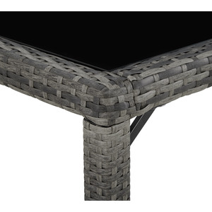 Rattan Garden Furniture Set 81 With Protective Cover - Mottled Grey/Grey by tectake