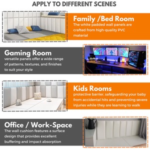 Self Adhesive Padded Wall Panels (60x25cm) Peel and Stick Wall Cushion by NOVECRAFTO