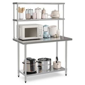 122CM Kitchen Overshelf for Tabletop - Silver by Costway