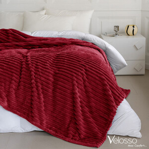 Snug Soft Chunky Ribbed Cord Plush Throw Blanket by Velosso