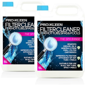 Hot Tub, Pool and Spa Filter Cartridge Cleaner - Clear / 10l by Pro-Kleen