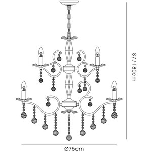 Zinta Ceiling Pendant Chandelier 2 Tier French Gold, Crystal (Requires Assembly) - French Gold