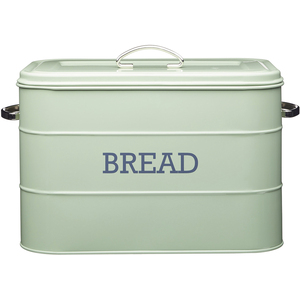 Living Nostalgia Large Metal Bread Bin Green - Green by Living Nostalgia